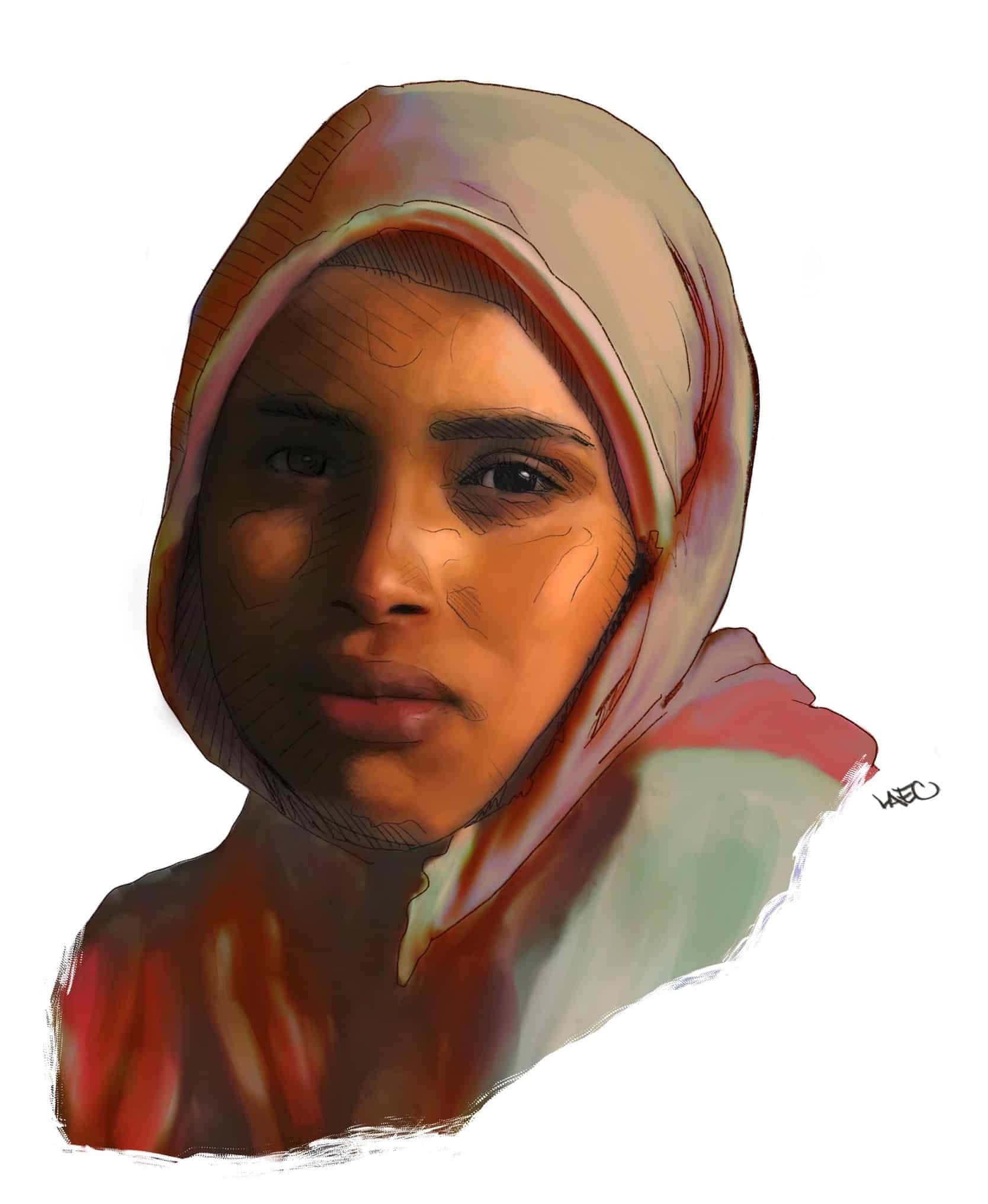 Portrait de femme, par l'illustratrice Laec.
