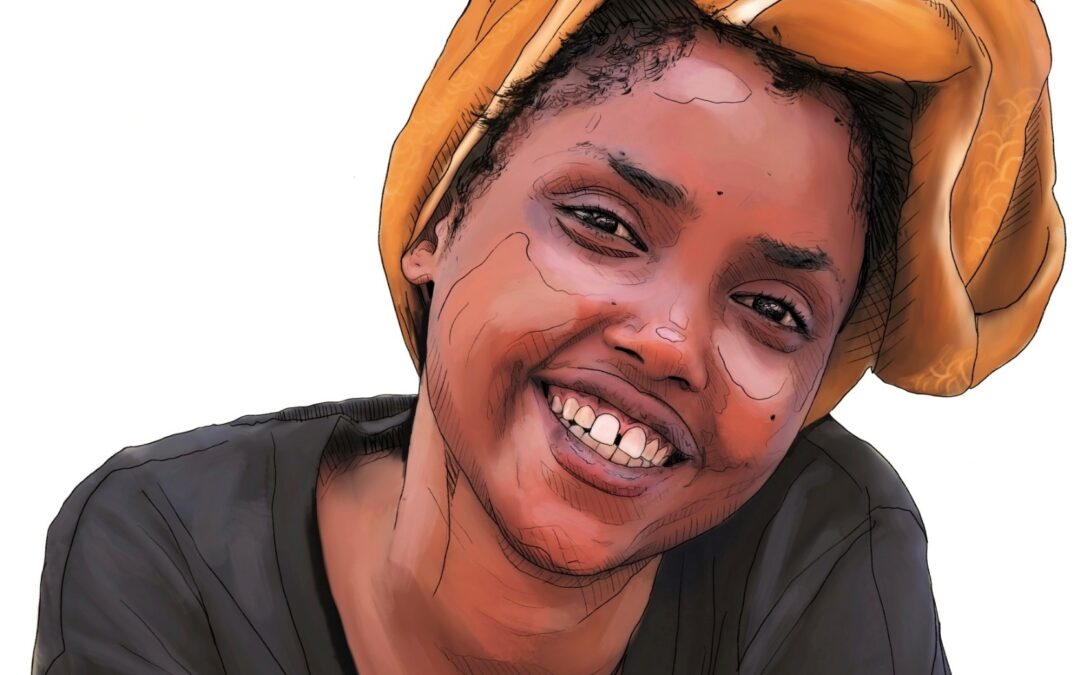 Illustration d'une femme souriante
